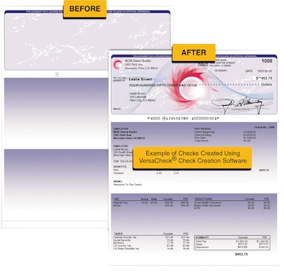 VersaCheck 8.5 x 11 Business Custom Checks, Blue, 250 Sheets/Pack (GLO921800F006)