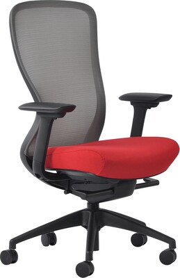 Quill Brand® Ayalon Gargoyle Mesh Task Chair with Fabric Seat, Red (53203)