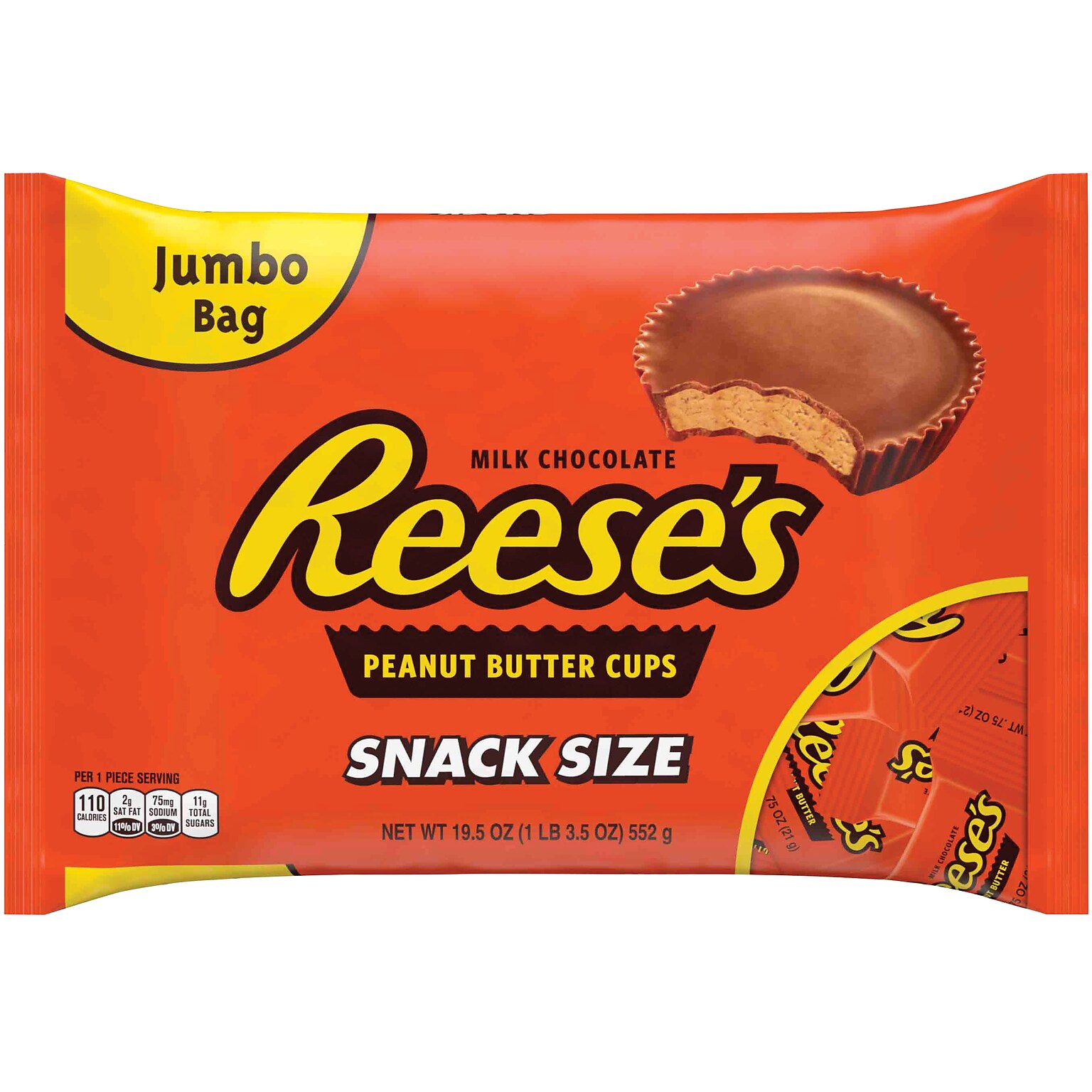 Reeses Snack Size Milk Chocolate Peanut Butter Cups, 19.5 oz. (246-00012)