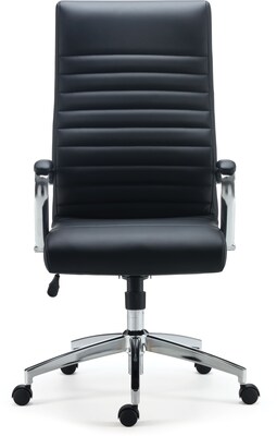 Quill Brand® Bentura Bonded Leather Managers Chair, Black (53234)