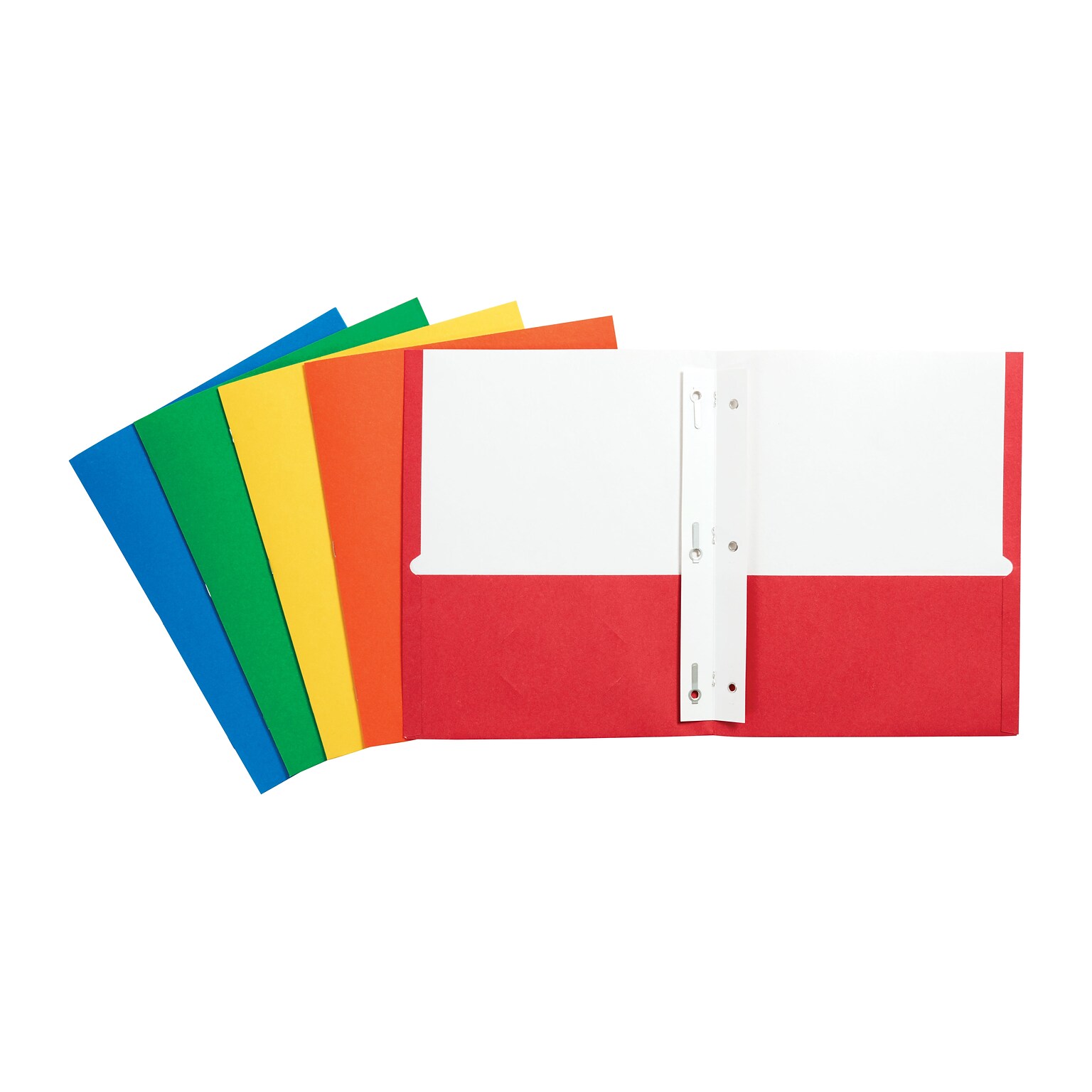 Staples Two Pocket Presentation Folder with Fasteners, Assorted Colors (13018-CC)
