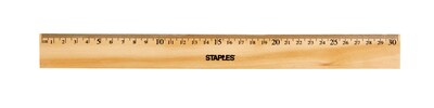 Staples 12 Wood/Brass Double Edge Ruler (51890)