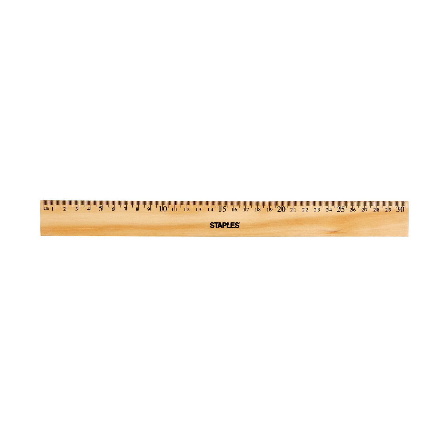 Staples 12 Wood/Brass Double Edge Ruler (51890)