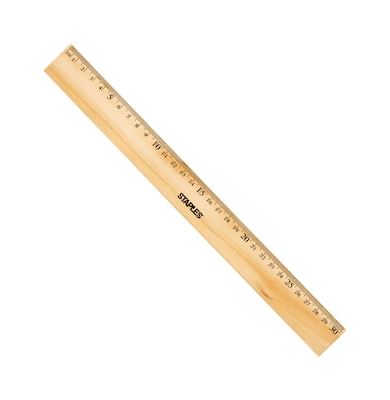 Staples 12" Wood/Brass Double Edge Ruler (51890)