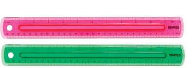 Staples Grip Ruler 12 Assorted Colors (51885)