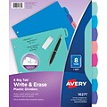 Avery Big Tab Write & Erase Durable Plastic Dividers, 8 Multicolor Tabs, 1 Set  (16271KBF)