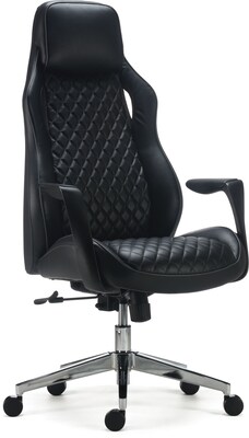 Quill Brand® Renaro Bonded Leather Managers Chair, Black