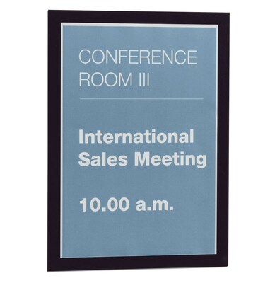Durable Self-Adhesive Magnetic DURAFRAME Document Sign Holder, 8.5 x 11, Black, 2/Pack (DUR-476801