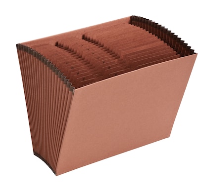 TRU RED™ Heavy Duty Reinforced Accordion File, Alphabetical Index, 21-Pocket, Letter Size, Brown (TR595367)