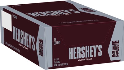 Hershey's King Size Milk Chocolate Candy Bar, 2.6 oz., 18/Box (HEC22000)