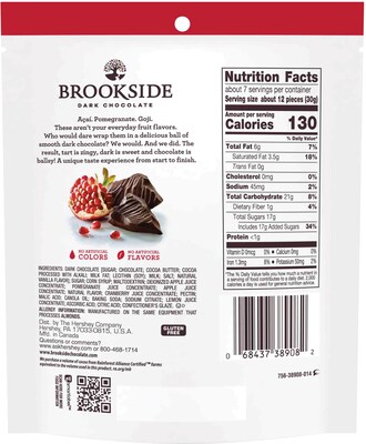 Brookside Pomegranate Flavored Dark Chocolate Pieces, 7 oz., 12/Carton (HEC38908)