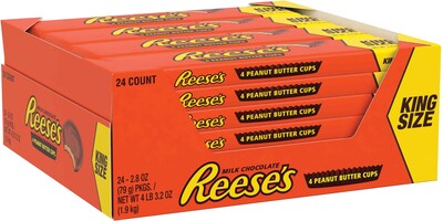 Reeses King Size Peanut Butter Cups, 2.8 oz., 24/Box (HEC48000)