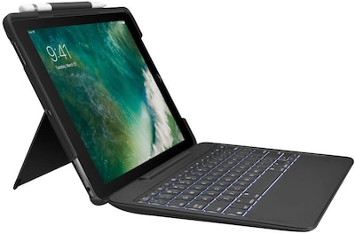 Logitech 920-008420 Slim Combo with Detachable Backlit Keyboard and Smart Connector for iPad Pro 10.5, Black