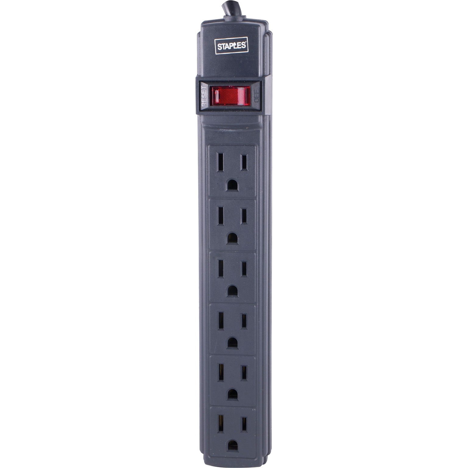 Quill Brand® 3 and 6-Outlet Power Strip, Charcoal (ST22148-CC)