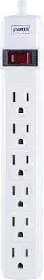 Quill Brand® 3 and 6-Outlet Power Strip, White (ST22147-CC)