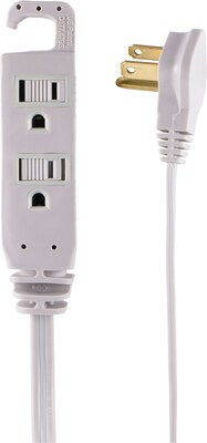 Quill Brand® 8' Extension Cord, 3-Outlet, Gray (ST22131-CC)