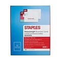 Staples® Inkjet Business Cards; Matte White, 500/Count
