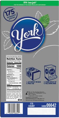 York Peppermint Patties Peppermint Dark Chocolate Candy Bar, 84 oz., 175/Box (HEC06643)
