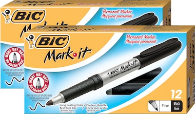 BOGO BIC Marking Fine Point Permanent Markers, Black