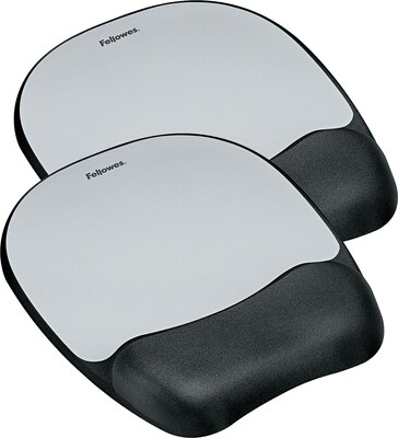 BOGO Fellowes® Memory Foam Mouse Pad/Wristrests, Silver Streak