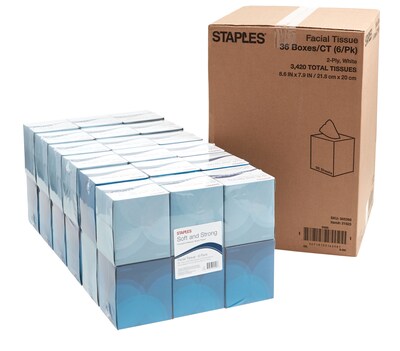 Brighton Professional™ Facial Tissues Cube Box, 2-Ply, 95 Tissues/Bx, 6 Boxes/Pack, 6 Packs/Ct