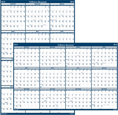 House of Doolittle 2019 Laminated Reversible Wall Planner Calendar 18 x 24 Inches (HOD3960)