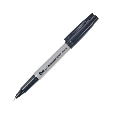 Quill Brand® Permanent Markers, Ultra Fine Tip, Black, 12/Pack (787701)