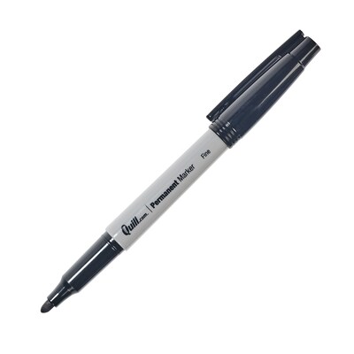 Quill Brand® Permanent Markers, Fine Tip, Black, 12/Pack (787901)