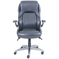 Dormeo Bristol Octaspring Bonded Leather Executive Office Chair, Adjustable Arms, Dark Gray (49583)