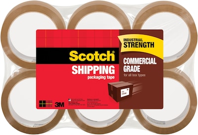 Scotch Heavy Duty Packing Tape, 1.88 x 54.6 yds., Tan, 6/Pack (3750T-6/3750TN)