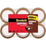 Scotch® Commercial Grade Shipping Packing Tape, Tan, 1.88W x 54.6 Yards, 6 Rolls (3750T-6)
