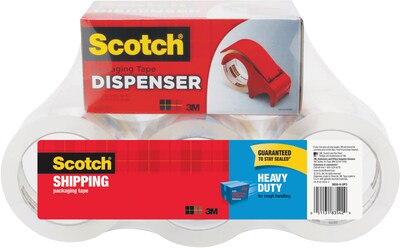 Scotch® Heavy Duty Shipping Packing Tape, 1.88 x 54.6 yds., Clear, 6 Rolls (3850-6-DP3)
