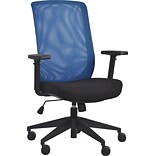 Gene High Back Task Chair, Black Fabric Seat with Blue Mesh Back
