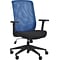 Gene High Back Task Chair, Black Fabric Seat with Blue Mesh Back