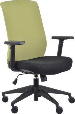 Gene High Back Task Chair, Black Fabric Seat with Lime Fabric Back