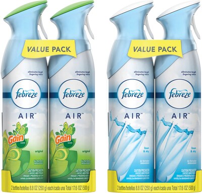 Febreze AIR Fresheners, Gain and Linen & Sky Scents, 8.8 oz., 4 Count