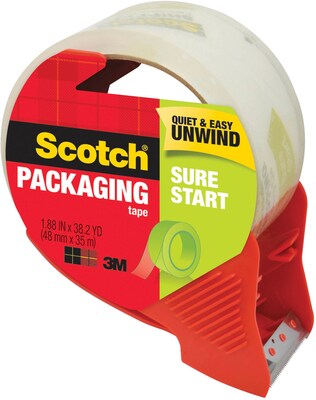 Scotch Sure Start Shipping Packing Tape with Refillable Dispenser, 1.88 x 38.2 yds., Clear (3450S-R