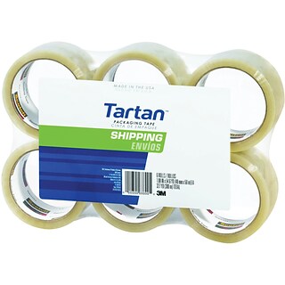 Tartan™ Shipping Packing Tape, 1.88 x 54.6 yds., Clear, 6 Rolls (3710-6)