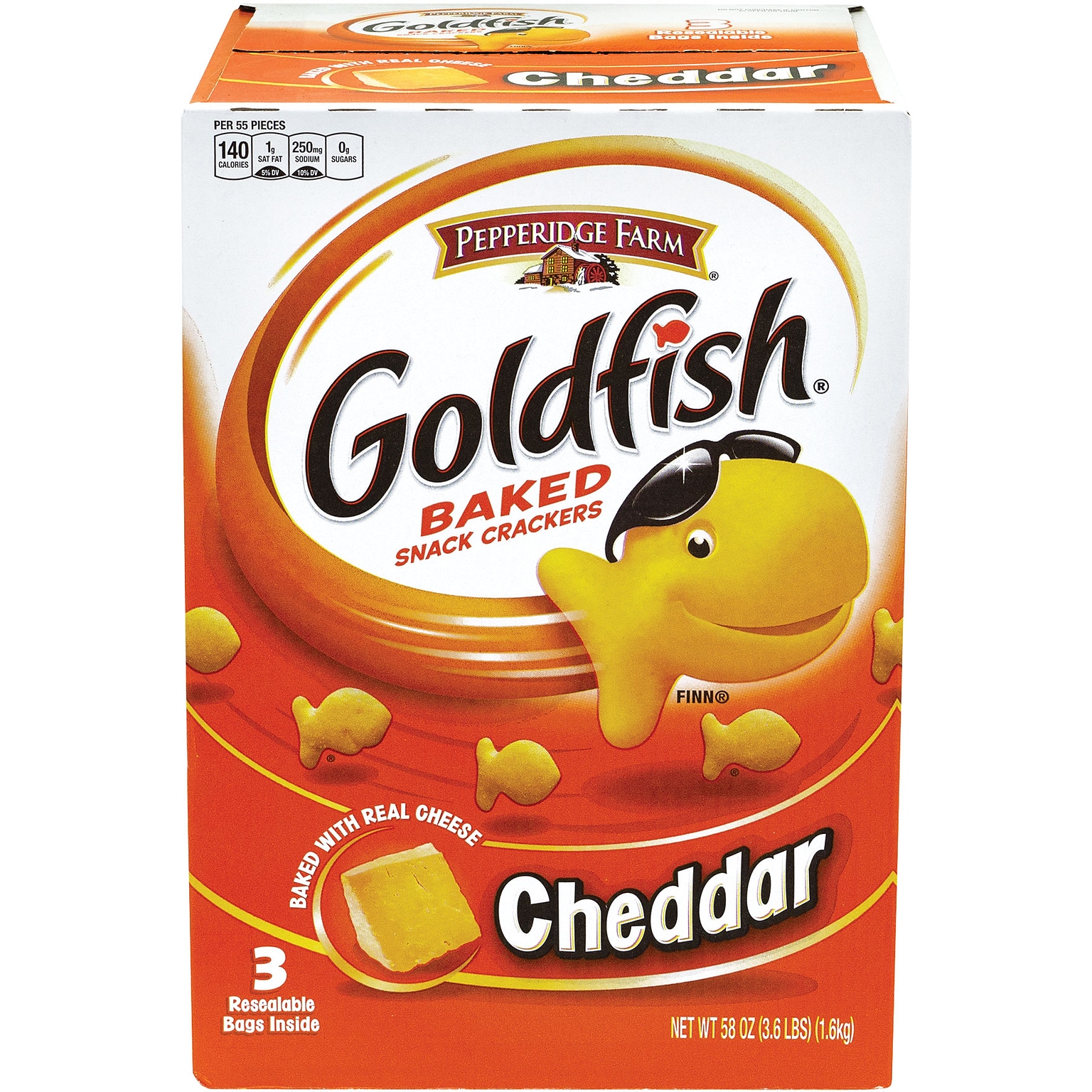 Goldfish Cheddar Crackers, 58 oz., 3 Packs/Box (220-00430)