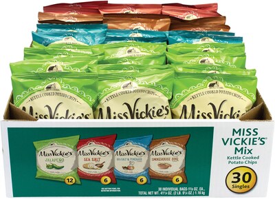 Miss Vickie's Kettle Cooked Variety Potato Chips, 30 Bags/Pack (295-00010)