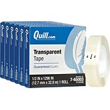 Quill Brand® Transparent Tape, Glossy Finish, 1/2 x 36 yds., 6 Rolls
