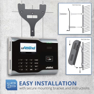 uAttend Proximity Terminal Time Clock System, Black (CB6500SC)