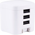 Three Device Rapid Wall Charger, 3.4 Amps, White