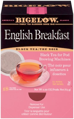 Bigelow English Breakfast Black Tea, Pods, 18/Box (RCB09906)