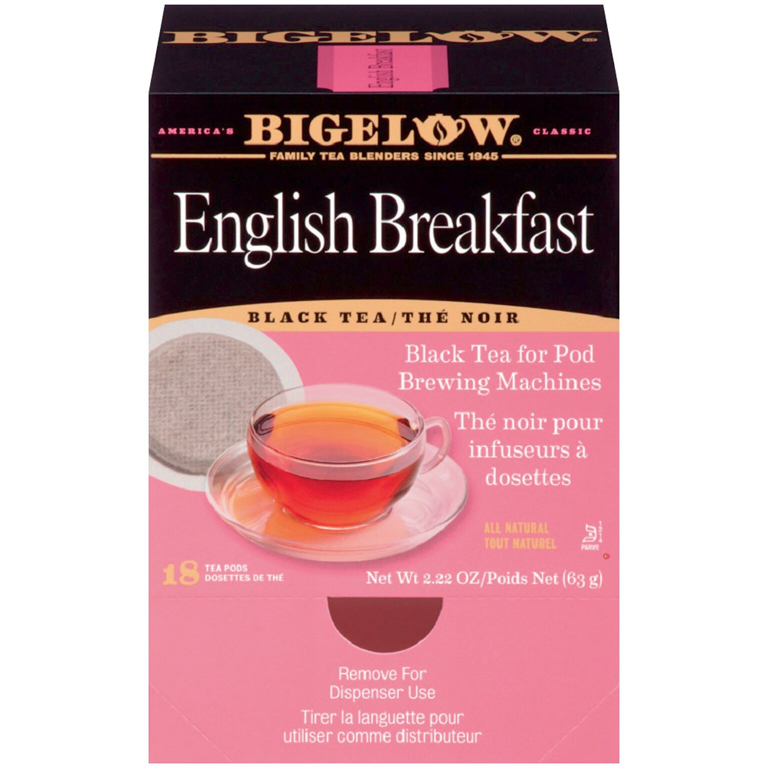 Bigelow English Breakfast Black Tea, Pods, 18/Box (RCB09906)