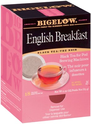 Bigelow English Breakfast Black Tea, Pods, 18/Box (RCB09906)