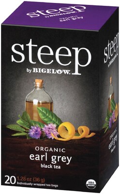 Steep by Bigelow Organic Earl Grey Black Tea, 20 Tea Bags/Box (RCB17700)