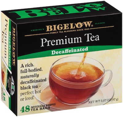 Bigelow Premium Decaf Black Tea, Decaffeinated Black Tea, 48 Tea Bags/Box (RCB00356)