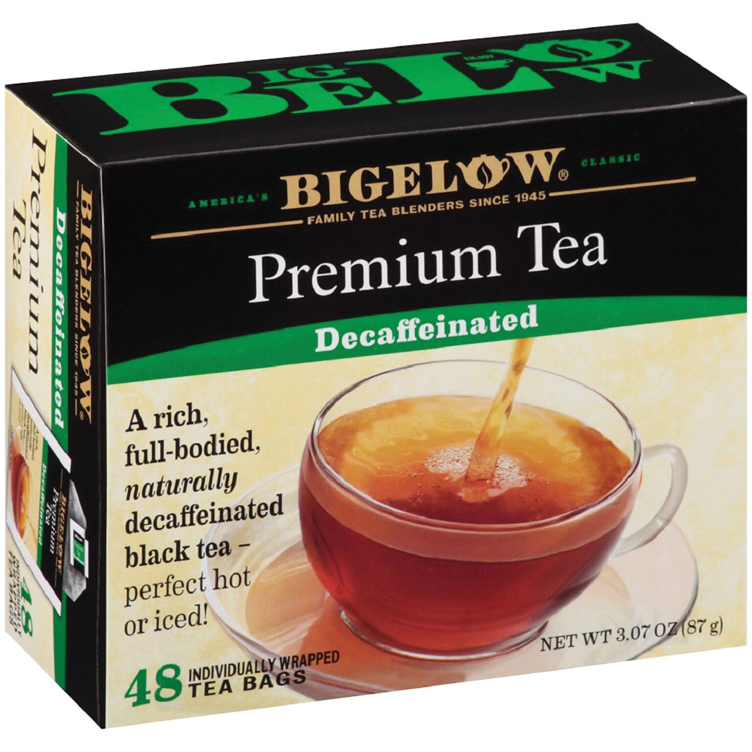 Bigelow Premium Decaf Black Tea, Decaffeinated Black Tea, 48 Tea Bags/Box (RCB00356)