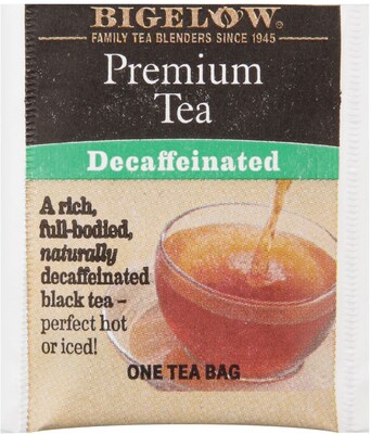 Bigelow Premium Decaf Black Tea, Decaffeinated Black Tea, 48 Tea Bags/Box (RCB00356)